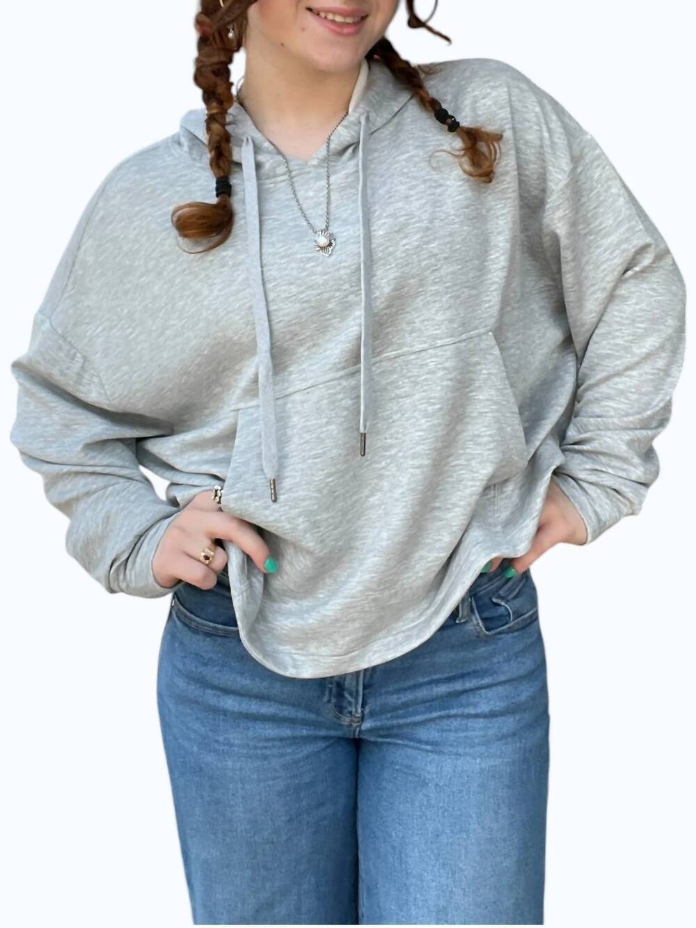 NEW HYFVE scuba pullover top in grey